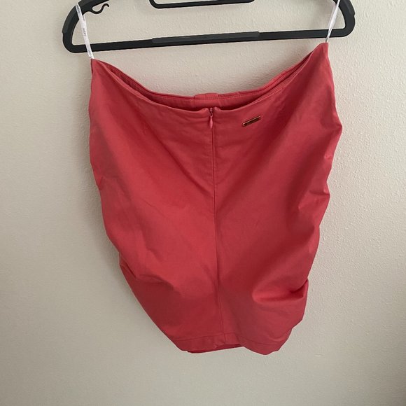 Lynne coral pink ruched skirt - Picture 3 of 6